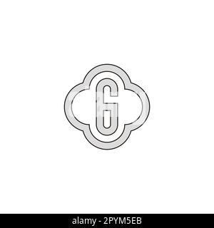 NUmber 6 in plus, outline geometric symbol simple logo vector Stock Vector