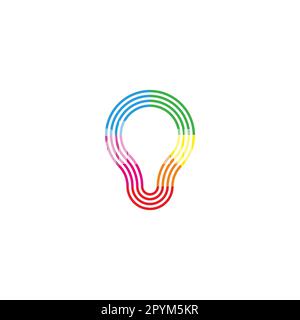 Lamp icon, colorful, lines geometric symbol simple logo vector Stock Vector