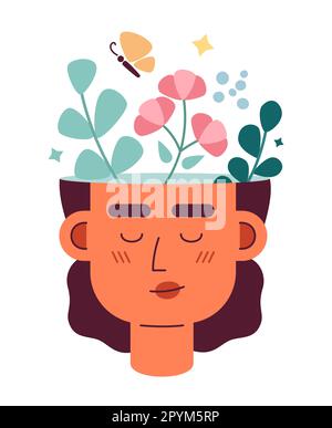 Positive mindset flat concept vector spot illustration Stock Vector