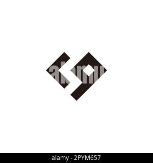 Letter r and q heart, square geometric symbol simple logo vector Stock Vector