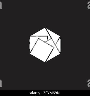 Papers, fold, hexagon geometric symbol simple logo vector Stock Vector