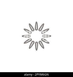 Sunflower, lines geometric symbol simple logo vector Stock Vector