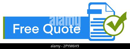 Free Quote File Page Tick Mark Green Blue Symbols Rectangle Text Stock Photo