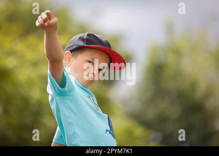 Young boy playing playing,Little Waltham, Essex, England Stock Photo