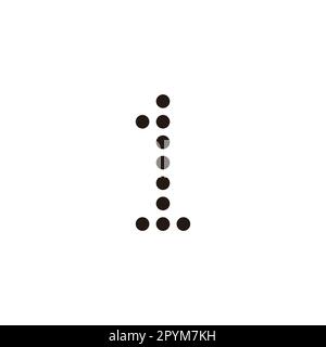 Number 1 dots geometric symbol simple logo vector Stock Vector