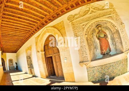 Sancti Spiritus El Real Monastery, Cloister, Toro Museum of Sacred Art, Heritage Cultural Property, Toro, Zamora, Castilla y León, Spain, Europe Stock Photo