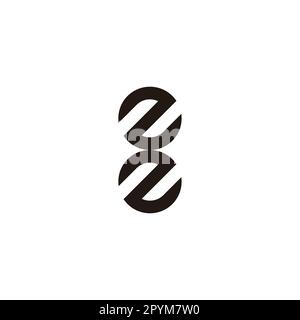 Letter z, double, circles geometric symbol simple logo vector Stock Vector