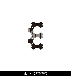 Letter E technology, pixels geometric symbol simple logo vector Stock Vector
