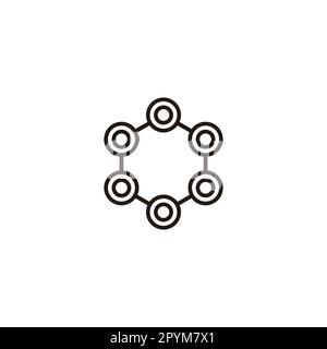 Hexagon, atom, elements geometric symbol simple logo vector Stock Vector