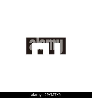 Letter n and m button, square geometric symbol simple logo vector Stock Vector