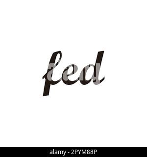 Letter fed connect geometric symbol simple logo vector Stock Vector
