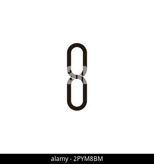Number 8 two capsules geometric symbol simple logo vector Stock Vector