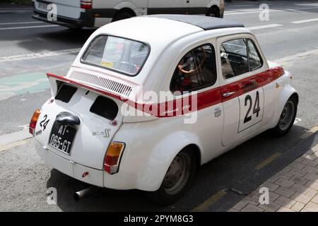 Bordeaux , Aquitaine  France - 05 01 2023 : Fiat 500 abarth 595 ss vintage retro car rear vintage old vehicle oldtimer in street Stock Photo