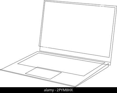 Hand Draw Doodle Laptop Computer Vector Stock Vector (Royalty Free)  1256636167 | Shutterstock