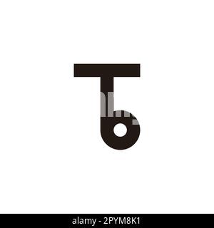 Letter Tb outline geometric symbol simple logo vector Stock Vector