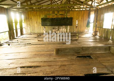 Ondo State, Nigeria - May 2nd, 2023 - A dilapidated classroom at Abereke in the Ilaje community of Ondo State. Stock Photo