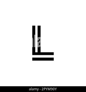 Letter L double lines geometric symbol simple logo vector Stock Vector