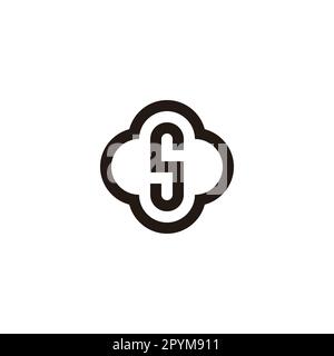 Letter S in plus, outline geometric symbol simple logo vector Stock Vector