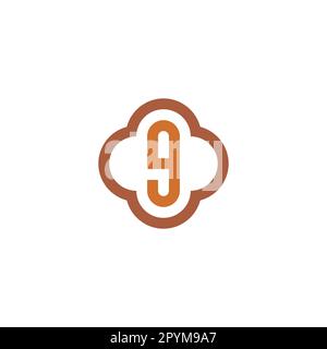 Letter g in plus, outline geometric symbol simple logo vector Stock Vector
