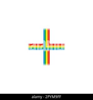 Plus, colorful lines geometric symbol simple logo vector Stock Vector
