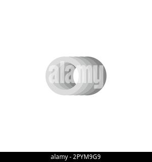 Letter O gradient, layers geometric symbol simple logo vector Stock Vector