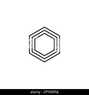 Frame, three hexagon lines geometric symbol simple logo vector Stock Vector