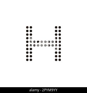 Letter H screen, dots geometric symbol simple logo vector Stock Vector