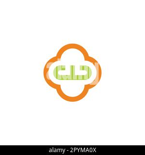 Letter w in plus, outline geometric symbol simple logo vector Stock Vector