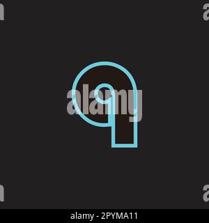 Letter q neon light, line geometric symbol simple logo vector Stock Vector