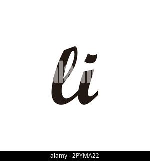 Letter Li connect geometric symbol simple logo vector Stock Vector