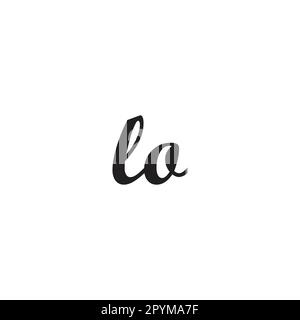 Letter lo connect geometric symbol simple logo vector Stock Vector