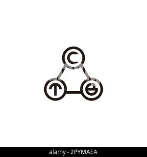Letter C, T and B three circles geometric symbol simple logo vector Stock Vector