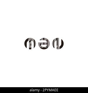 Letter M, a and N three circles geometric symbol simple logo vector Stock Vector