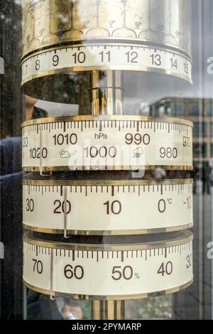 Old brass weather gauge in Weimar Stock Photo