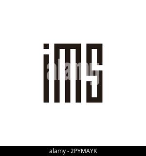 Letter i, M and S square, rectangle geometric symbol simple logo vector Stock Vector