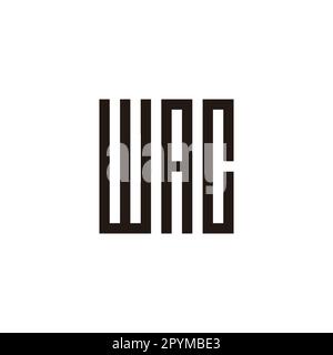 Letter W, A and C square, rectangles geometric symbol simple logo vector Stock Vector