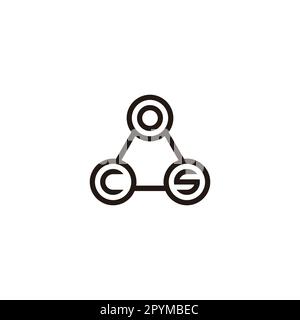 Letter O, C and S three circles geometric symbol simple logo vector Stock Vector