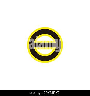 Number 8 neon, yellow, circle geometric symbol simple logo vector Stock Vector