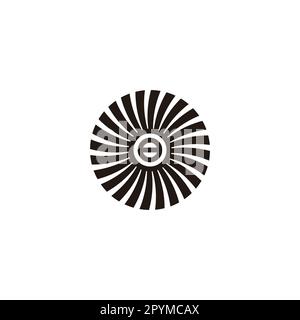 Number 8 in sun or ribbon geometric symbol simple logo vector Stock Vector
