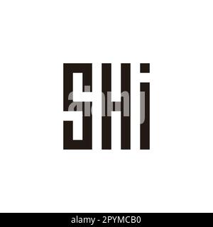 Letter SHi square, rectangles geometric symbol simple logo vector Stock Vector