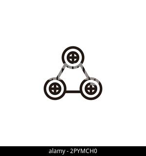 Windows, three circles geometric symbol simple logo vector Stock Vector
