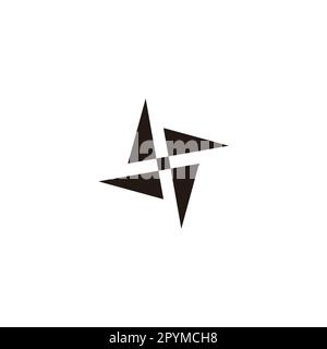 Windmill geometric symbol simple logo vector Stock Vector