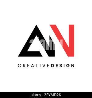 Modern geometric letter AN logo design vector Stock Vector