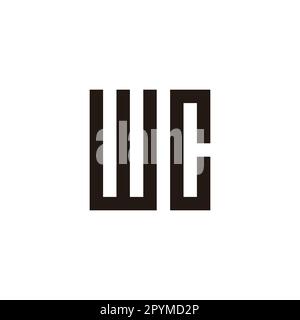 Letter wc square geometric symbol simple logo vector Stock Vector