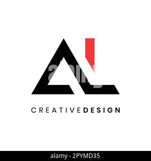 Abstract minimalist letter AL logo design vector Stock Vector