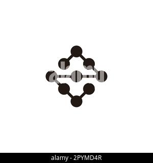 Number 2 square molecules geometric symbol simple logo vector Stock Vector