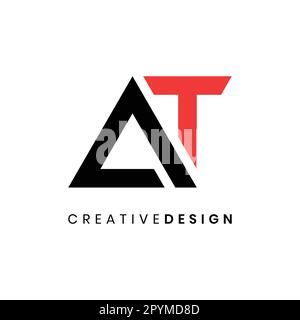 Modern abstract letter AT logo design vector Stock Vector