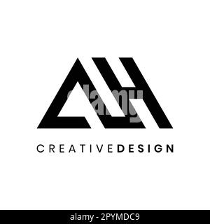 Geometric monogram letter AH logo design vector Stock Vector