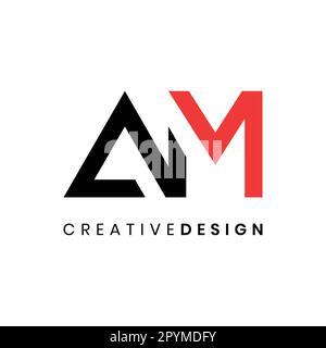 Simple letter AM logo design vector illustration Stock Vector