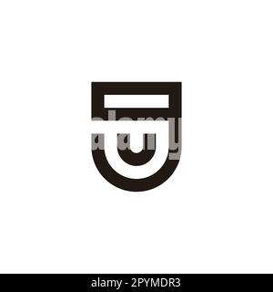 Letter U in g shield geometric symbol simple logo vector Stock Vector